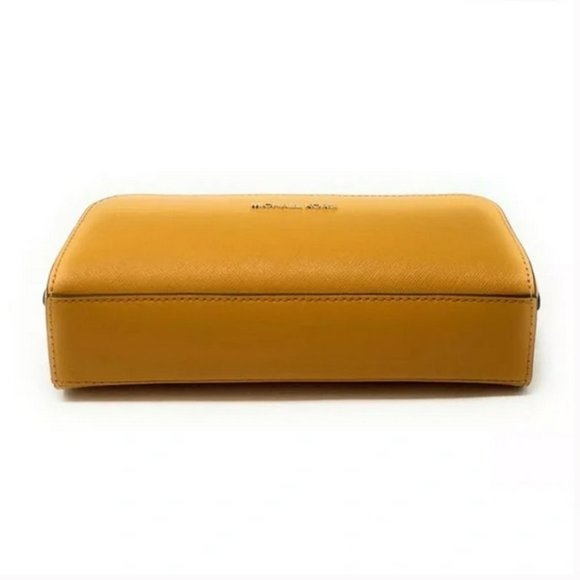Michael Kors Giftables Medium Pencil Case Signature Leather Makeup Case Marigold - Picture 5 of 6